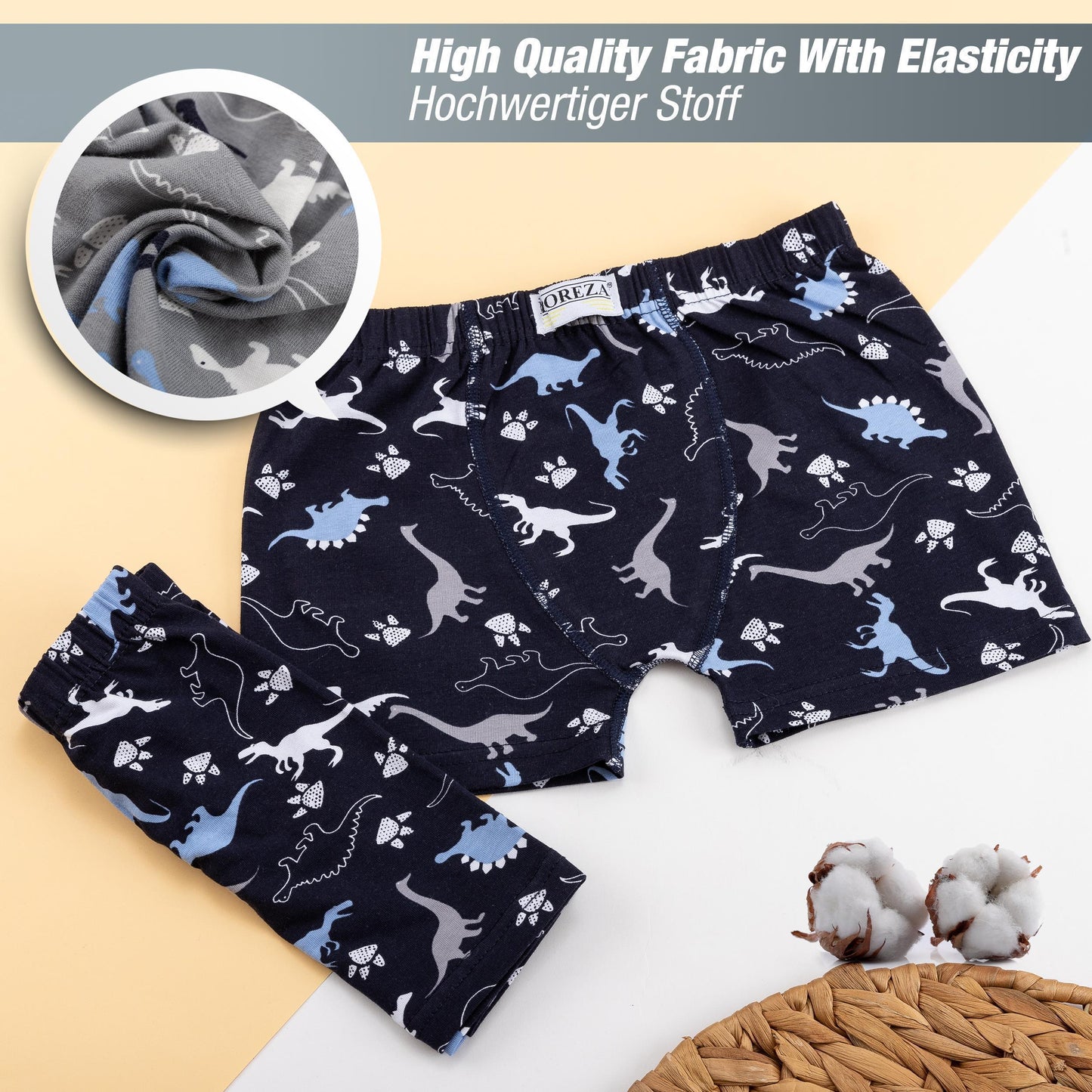 10er Set Jungen Boxershorts - Dinosaurier- Bunt