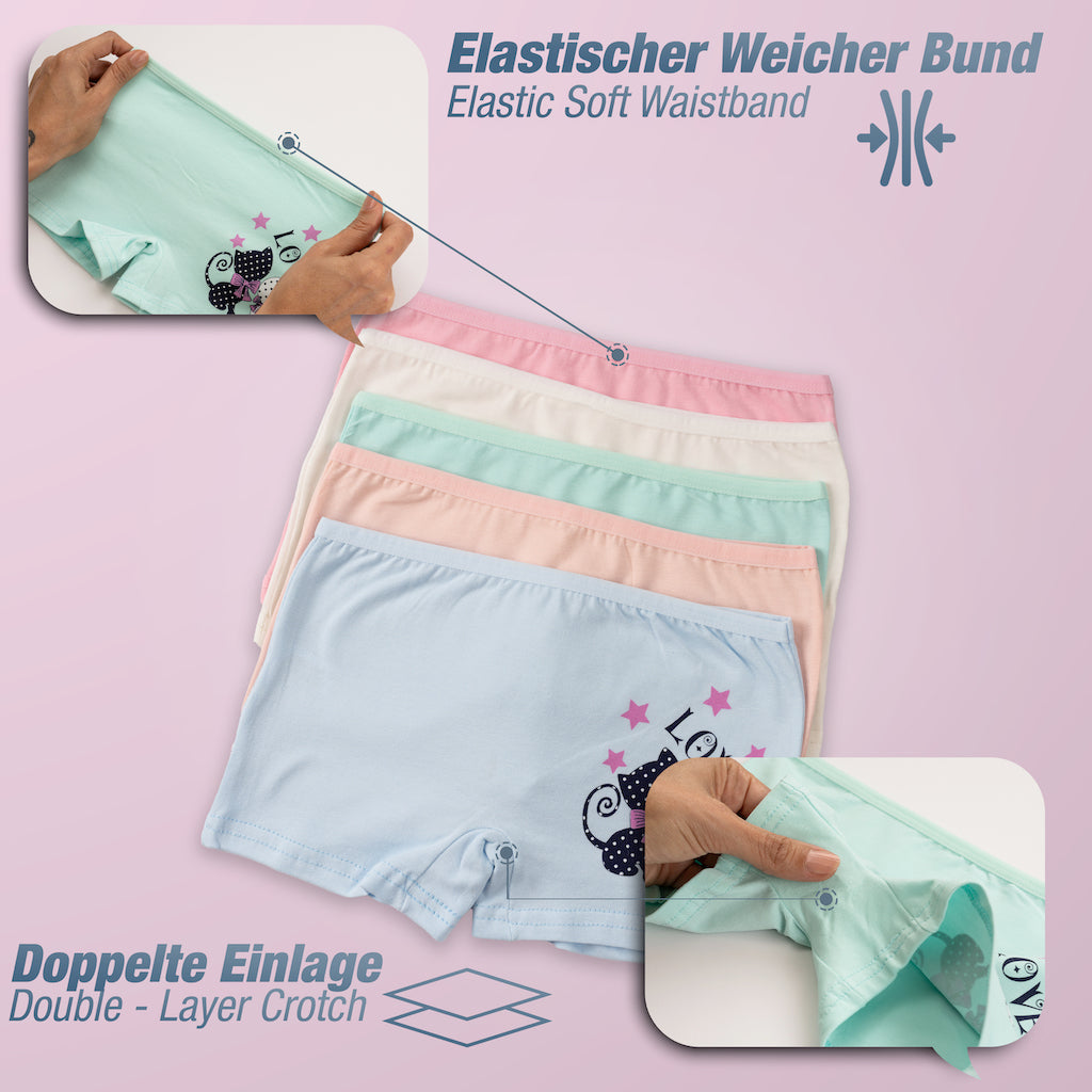 10er Set Mädchen Pantys - Katze - Mehrfarbig