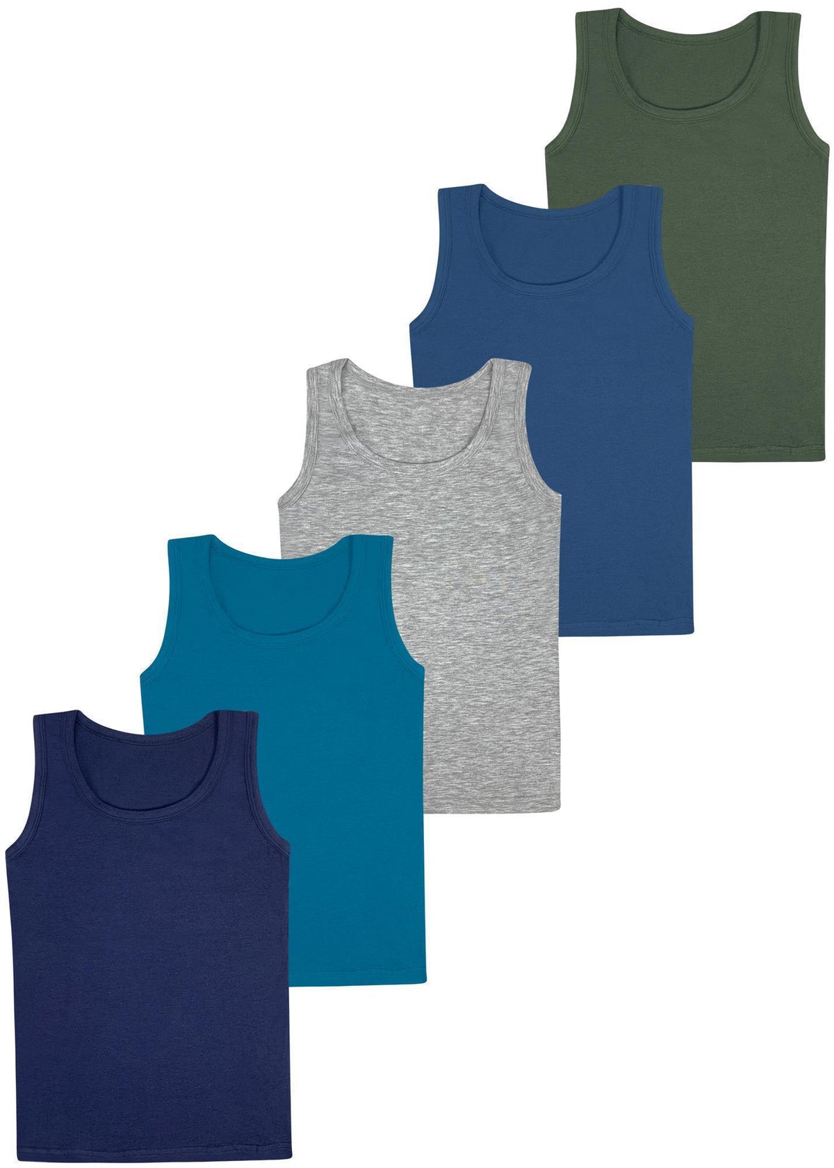 5er Set Jungen Unterhemden - Basics - Bunt
