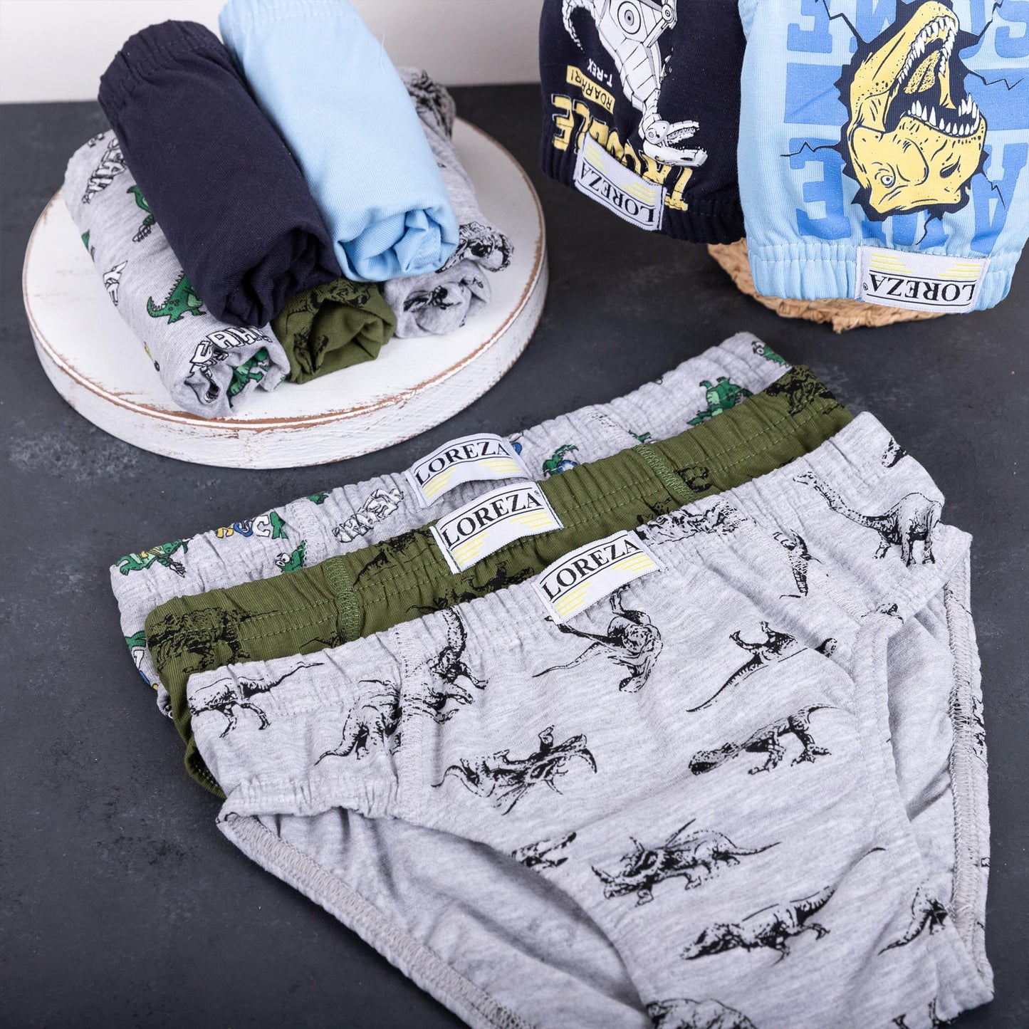 10er Set Jungen Slips - Dinosaurier - Bunt