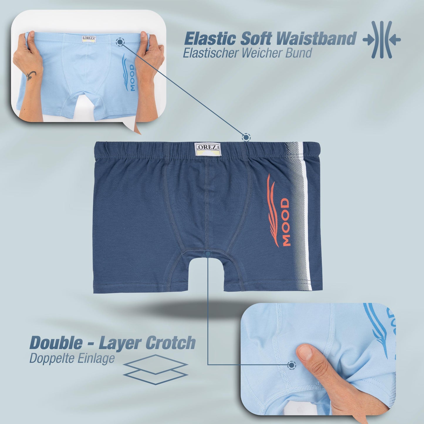 10 Jungen Boxershorts Unterhosen aus Baumwolle 92-170 - Mood