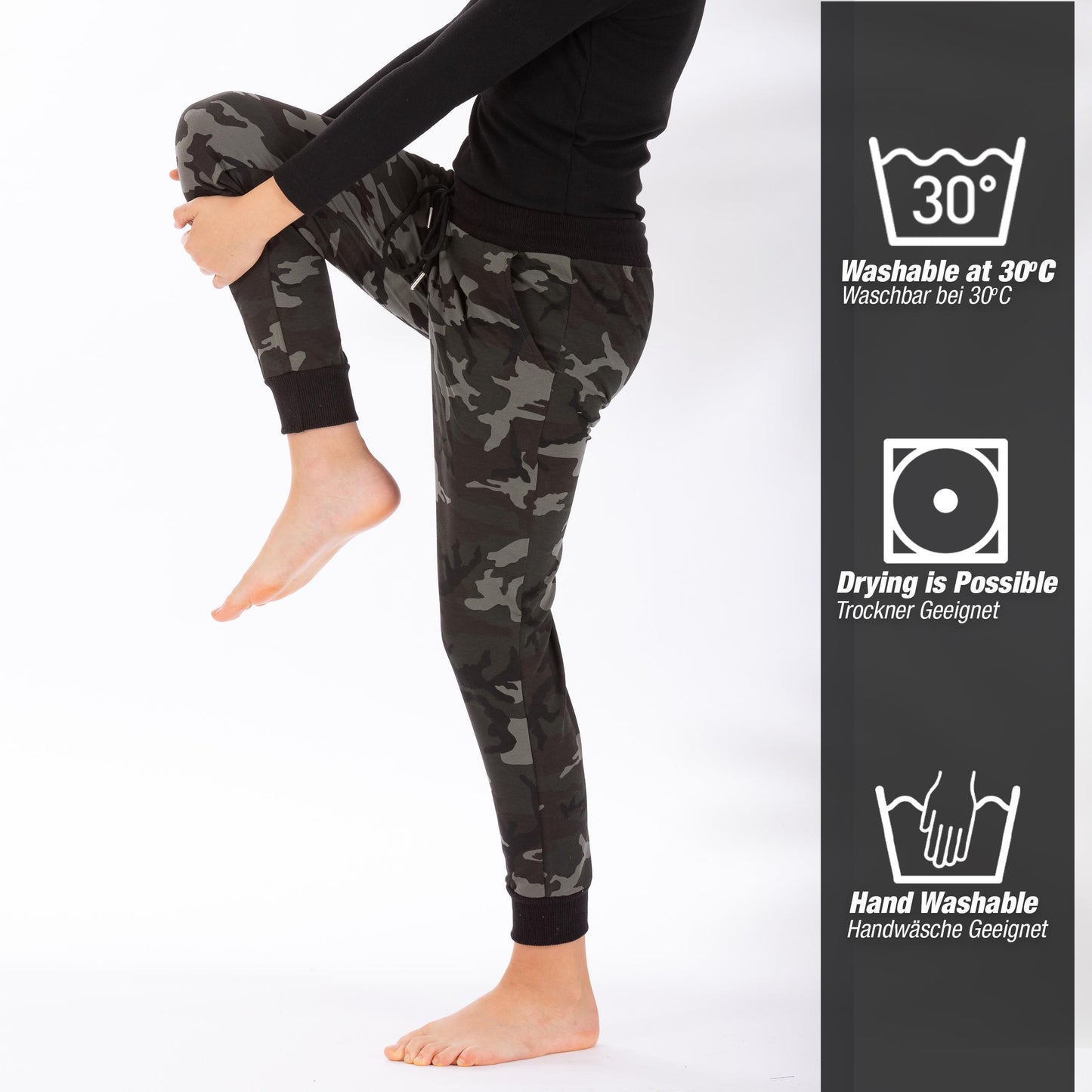 Jungen & Mädchen Freizeithose Trainingshose Sporthose - Camouflage - Bunt