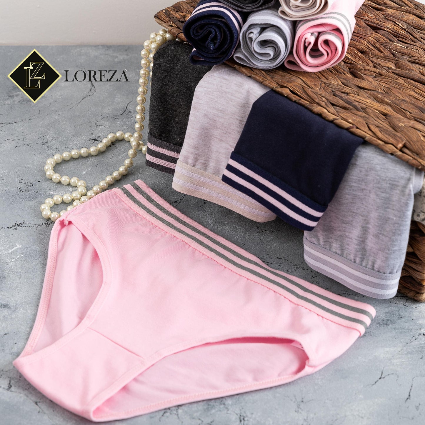 10er Set Mädchen Slips - Streifen - Bunt