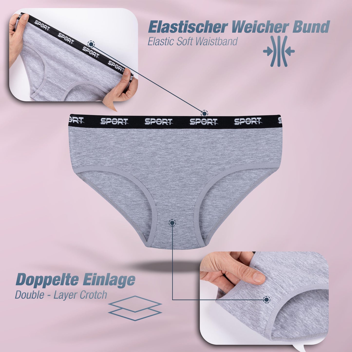 10er Set Mädchen Slips - Sport - Bunt