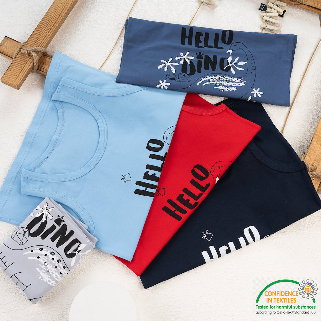 5er Set Jungen Unterhemden - Dino - Bunt