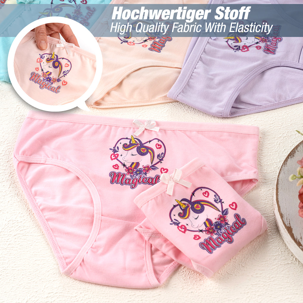 10 Mädchen Slips Baumwolle - Unicorn