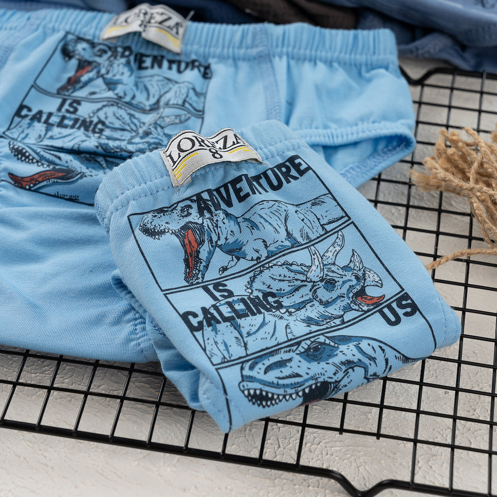10er Set Jungen Baumwolle Slips- T-Rex - Bunt