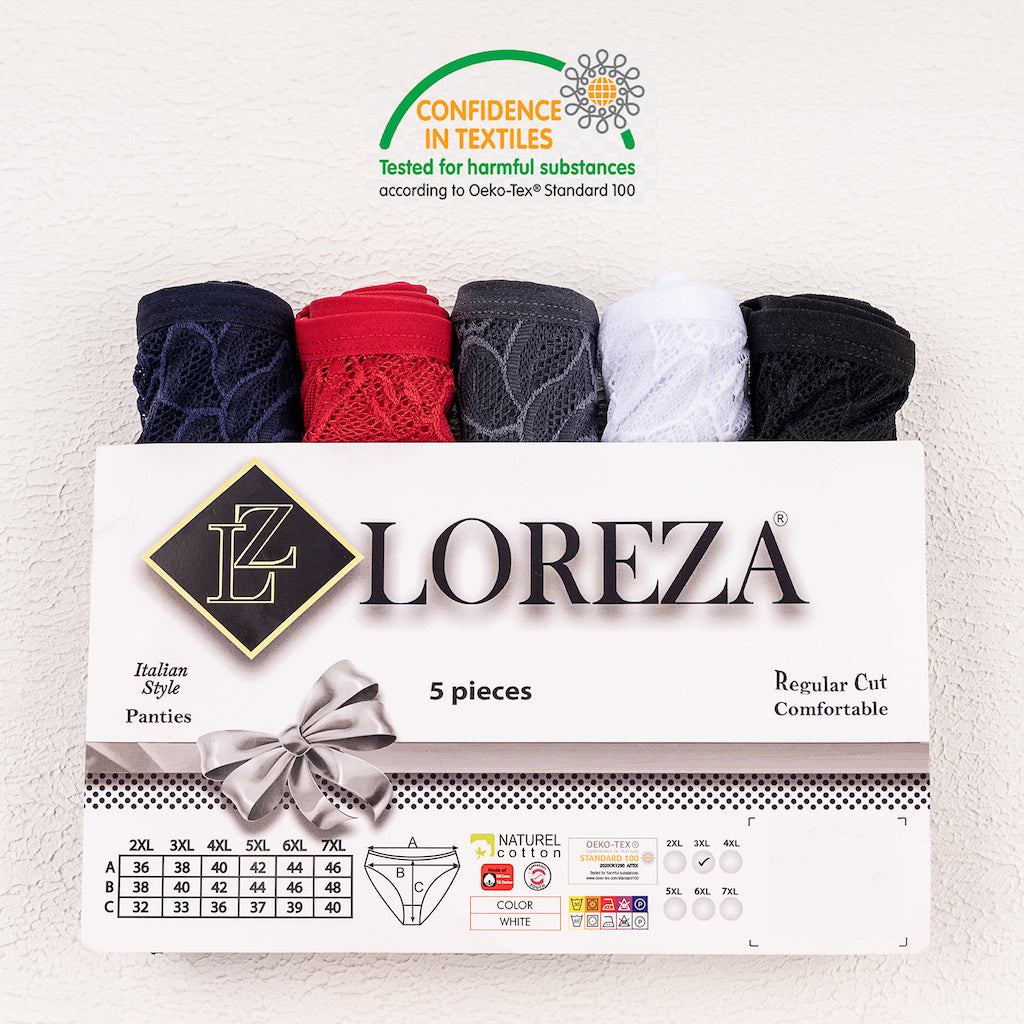 5er Set Taillen Slips - Spitze - Bunt