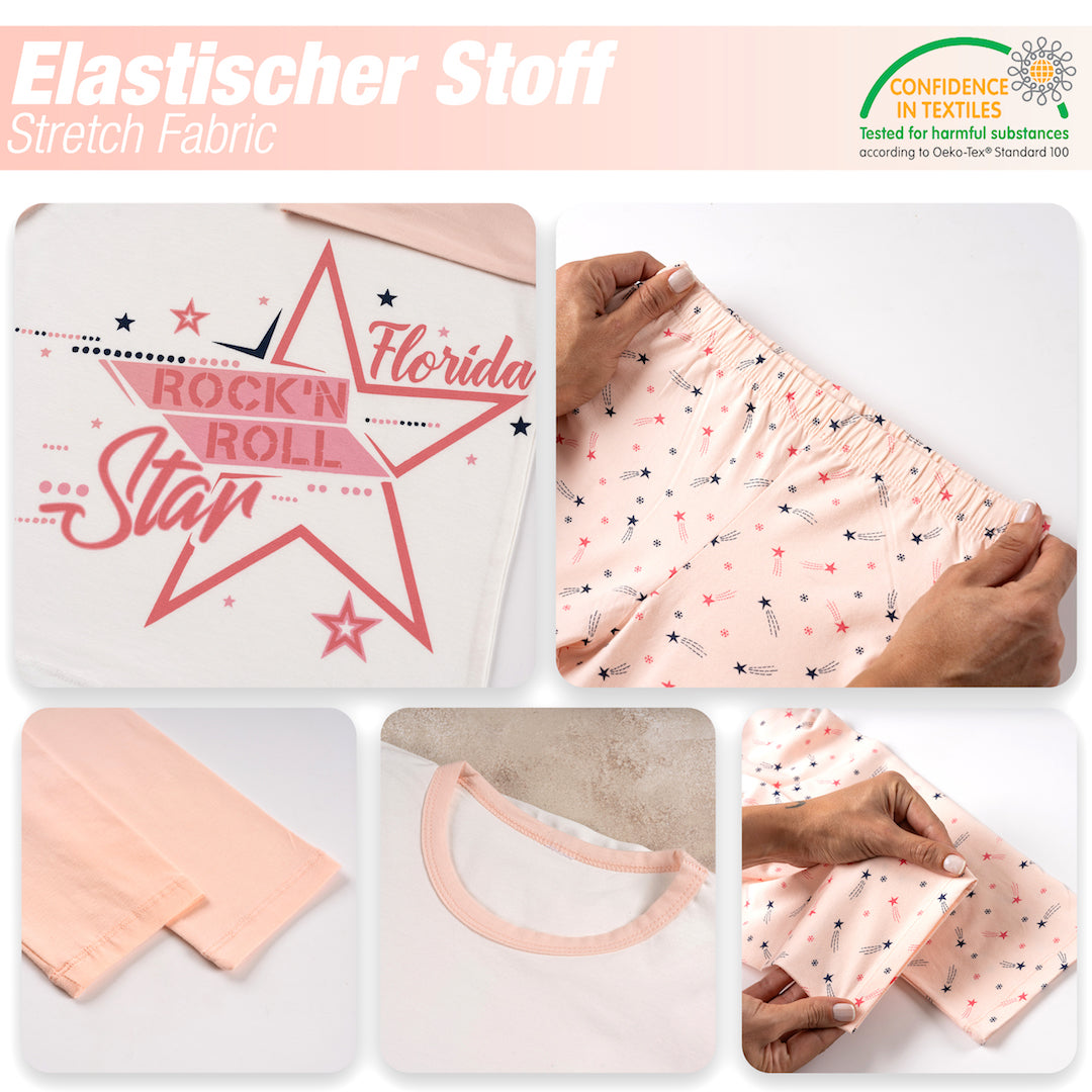 Mädchen Schlafanzug zweiteilig Set Langarm - Star