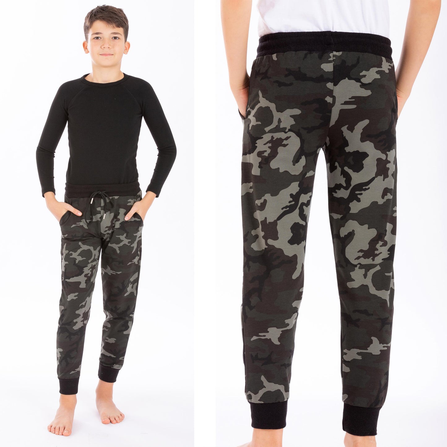 Jungen & Mädchen Freizeithose Trainingshose Sporthose - Camouflage - Bunt