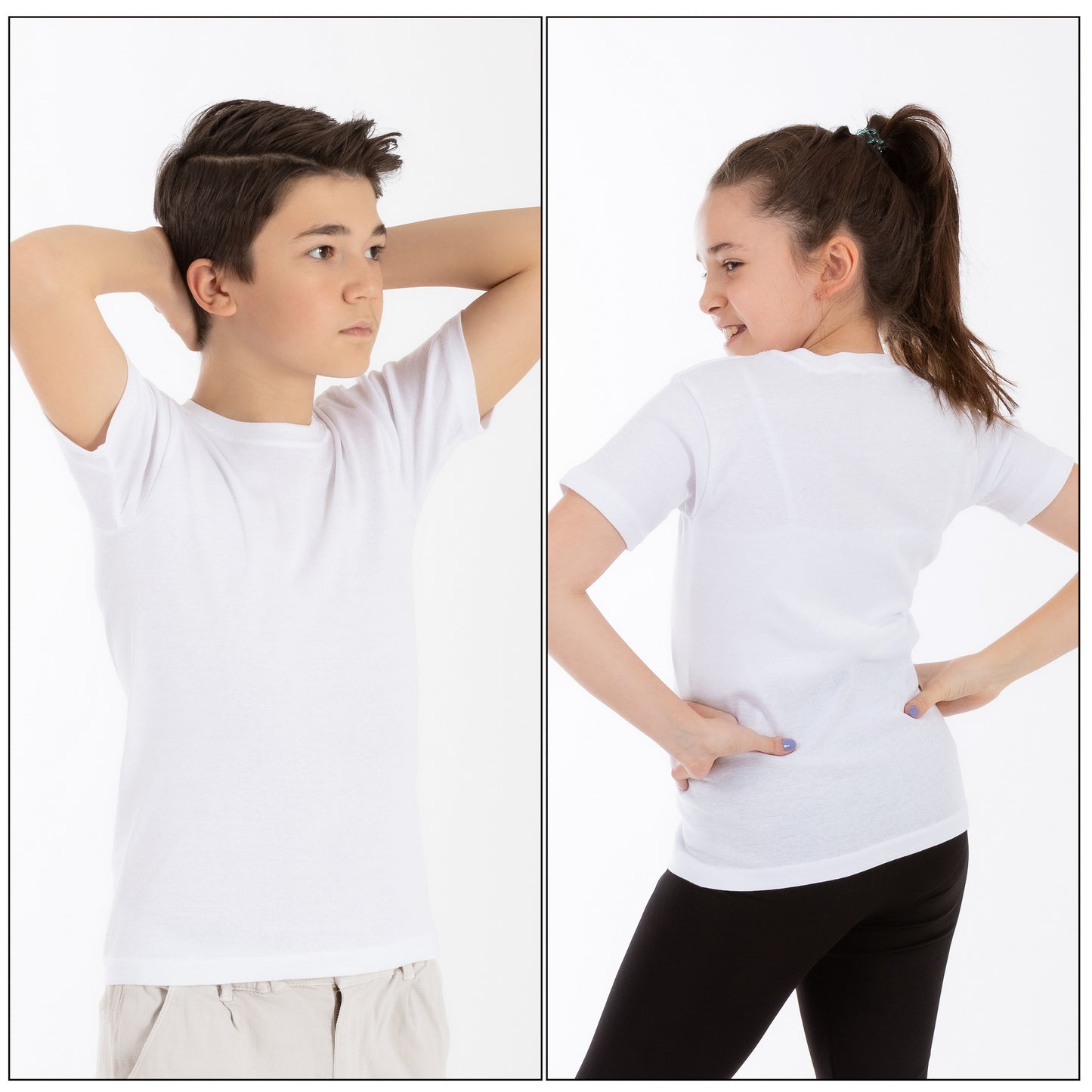 5er Set Jungen & Mädchen Kurzarm Unterhemden - Feinripp - Bunt