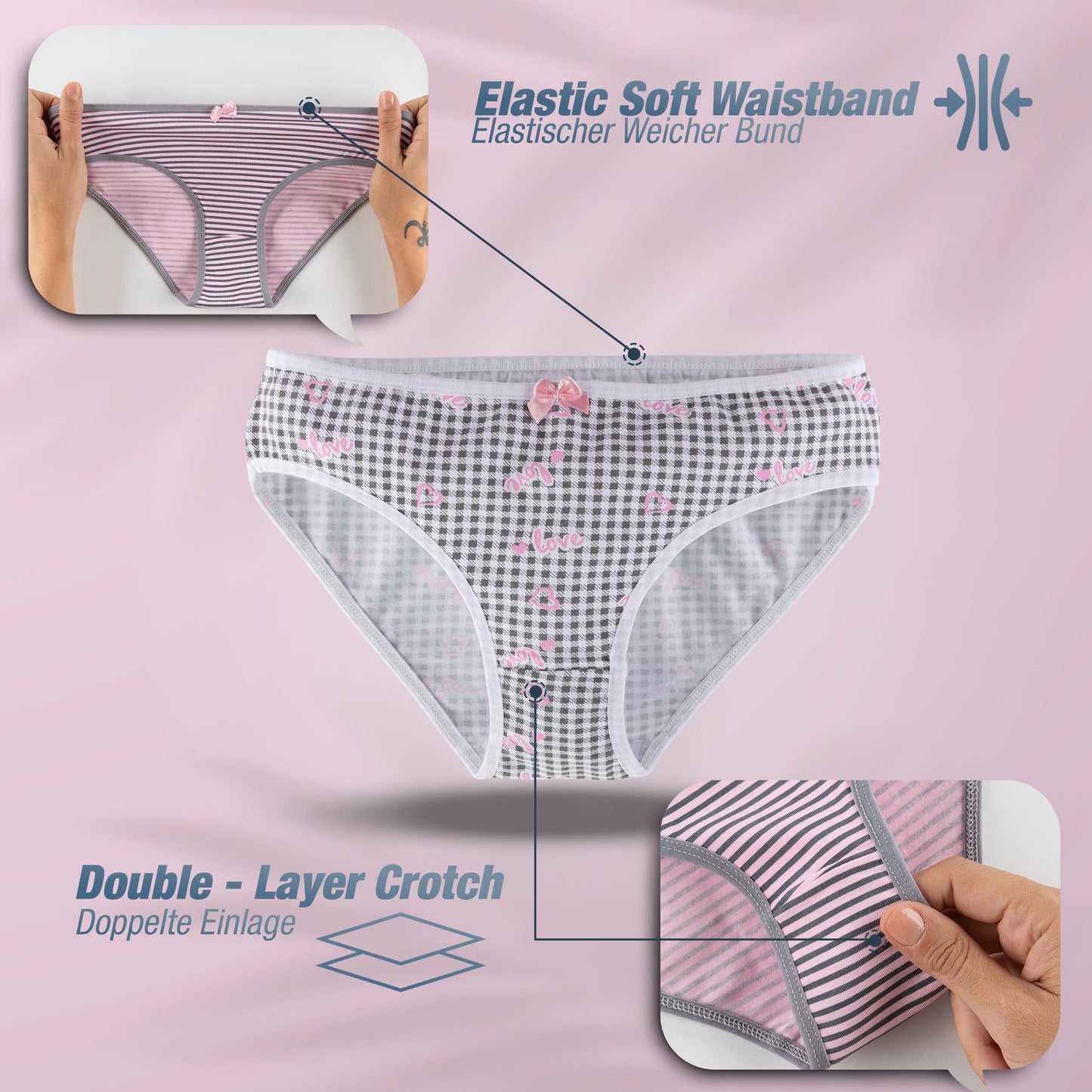 10er Set Mädchen Slips - Mix - Bunt