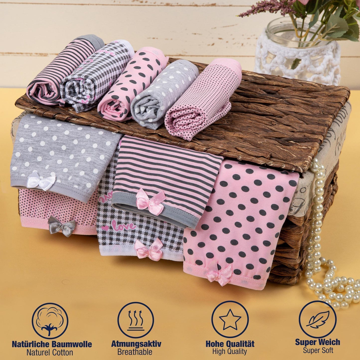 10er Set Mädchen Pantys - Mix - Bunt