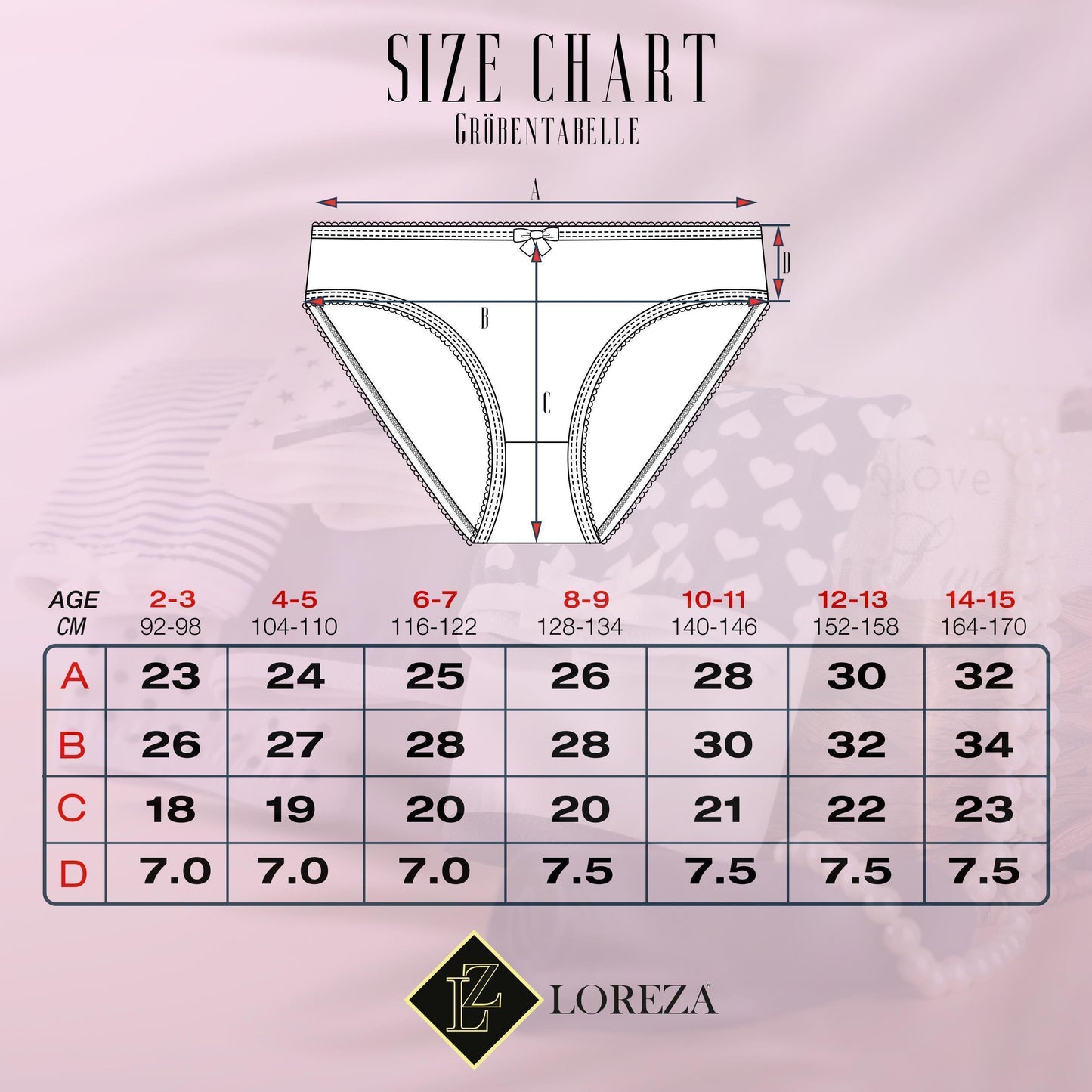 7er Set Mädchen Slips - Mix - Bunt