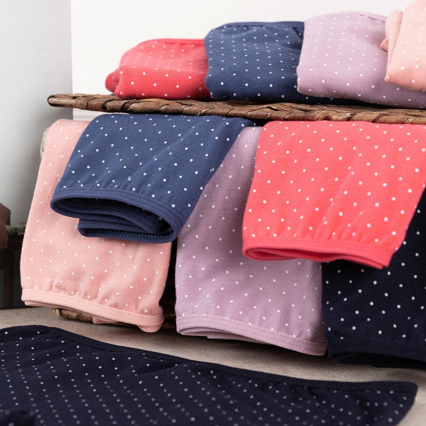 10 Mädchen Pantys aus Baumwolle Unterwäsche - Punkte