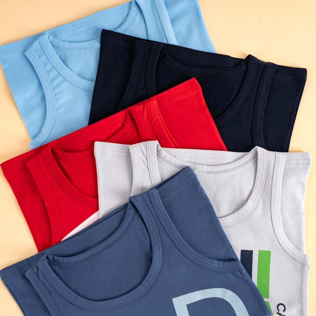 5 Jungen Unterhemden Mix - Bunt