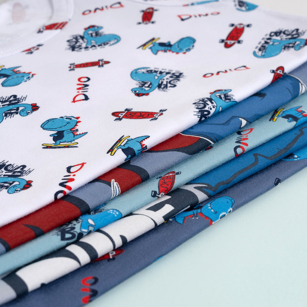 5er Set Jungen Unterhemden - Dinosaurier - Bunt