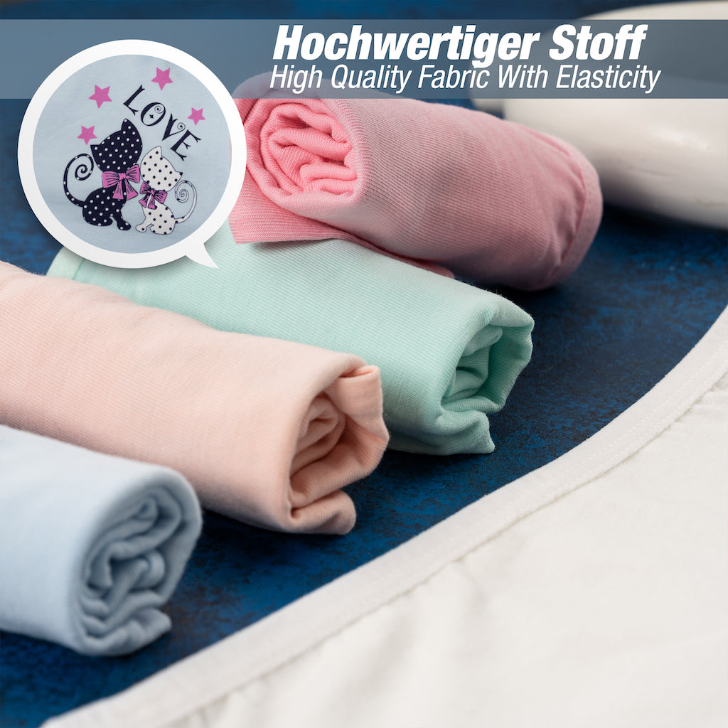 10er Set Mädchen Pantys - Katze - Mehrfarbig