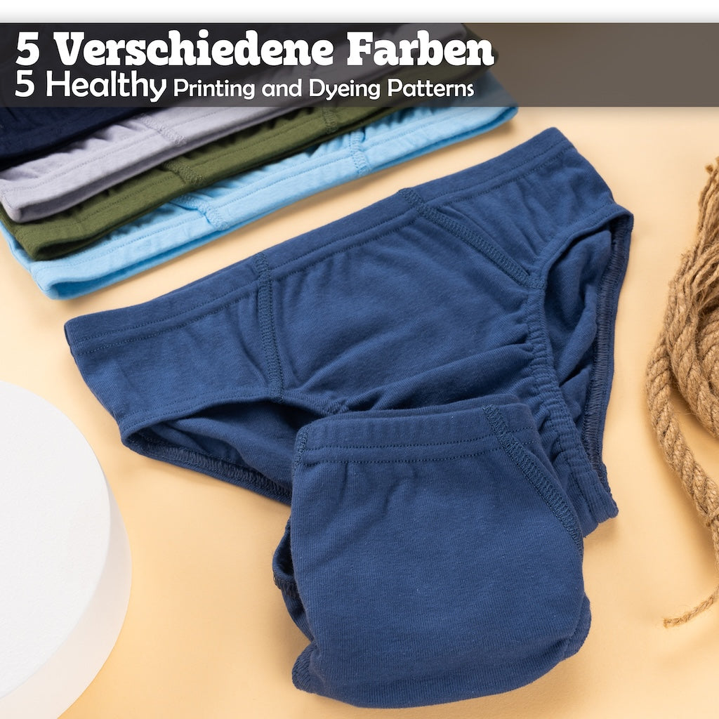 10er Set Jungen Slips 100% Baumwolle - Basics - Bunt