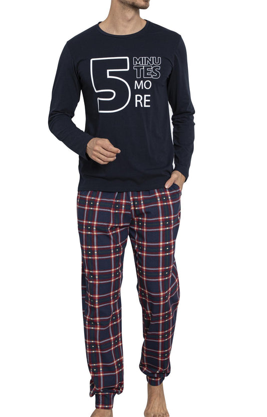Herren Pyjama langarm Baumwolle Set Schlafanzug Hausanzug Nachtwäsche M-2XL