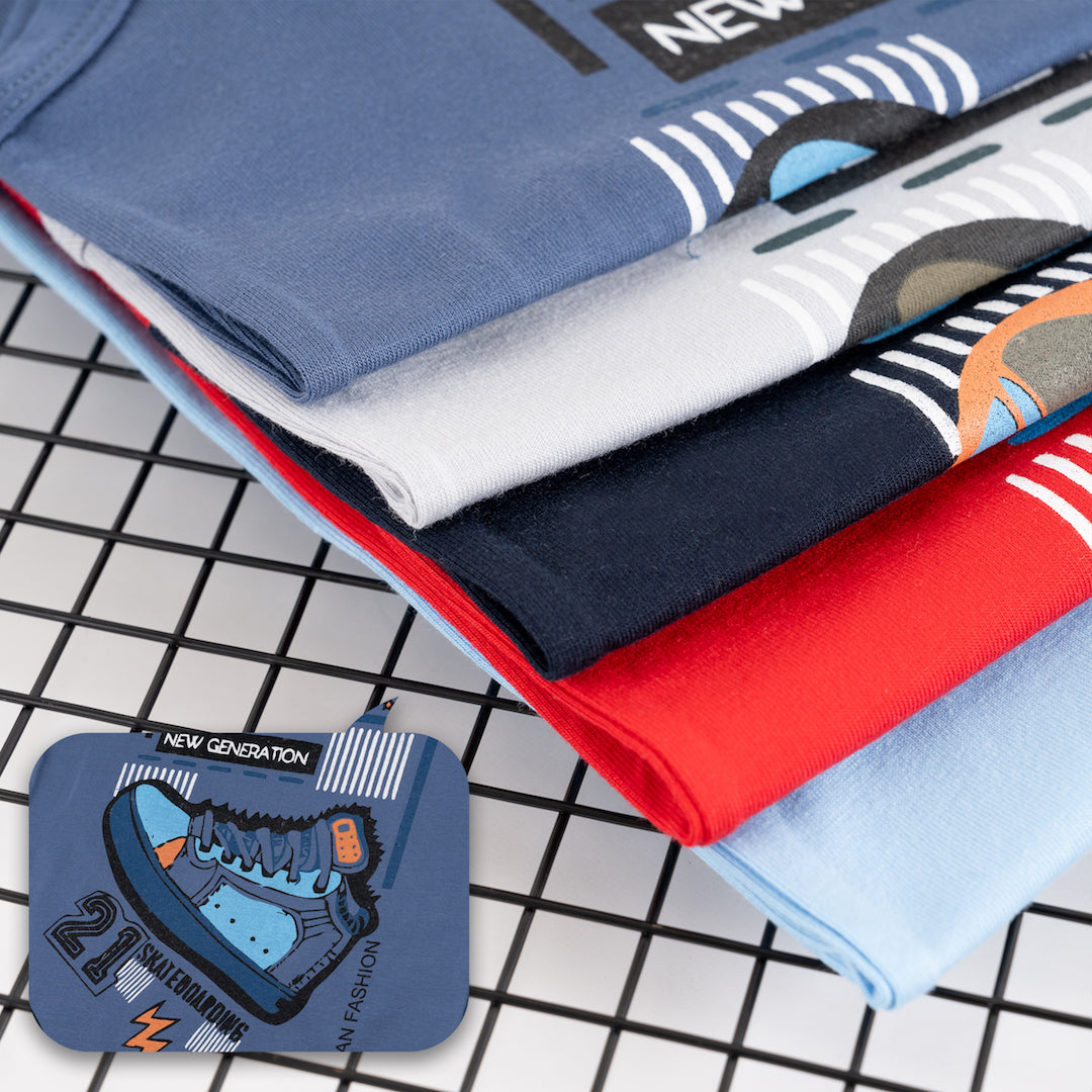 5 Jungen Unterhemden - Paris - Bunt