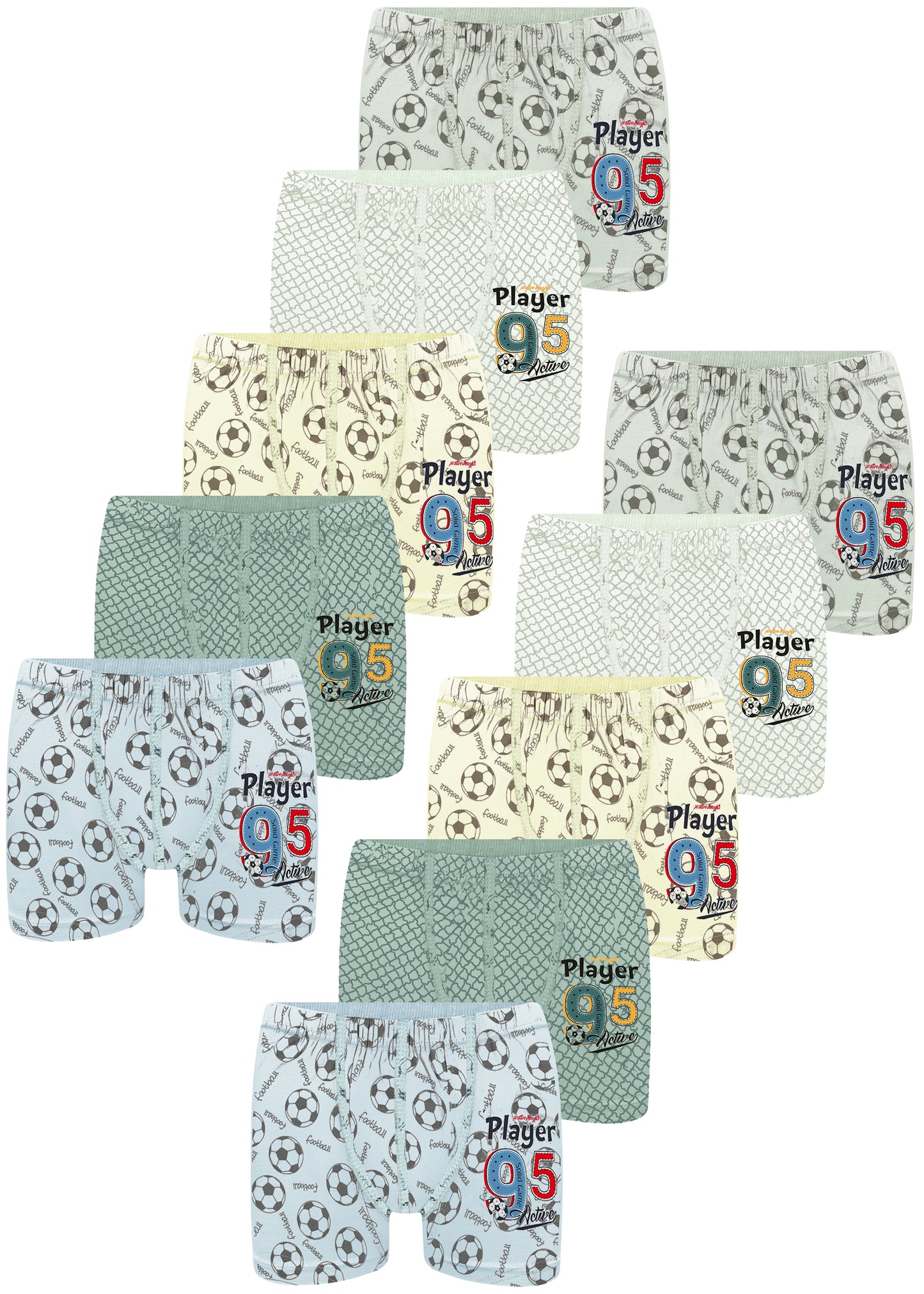 10er Set Jungen Boxershorts - Player - Bunt