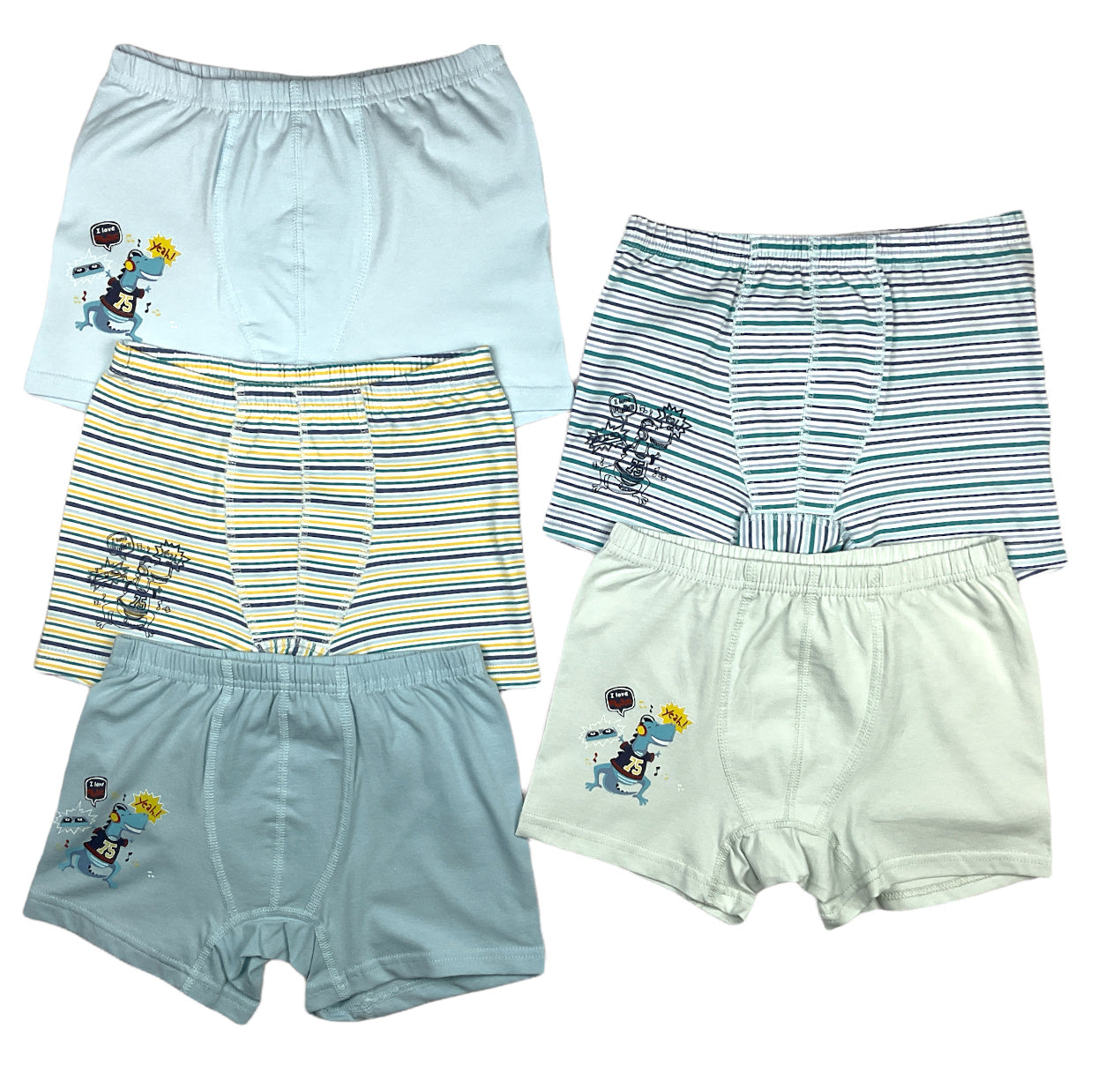 5er Set Jungen Boxershorts - Dino - Bunt