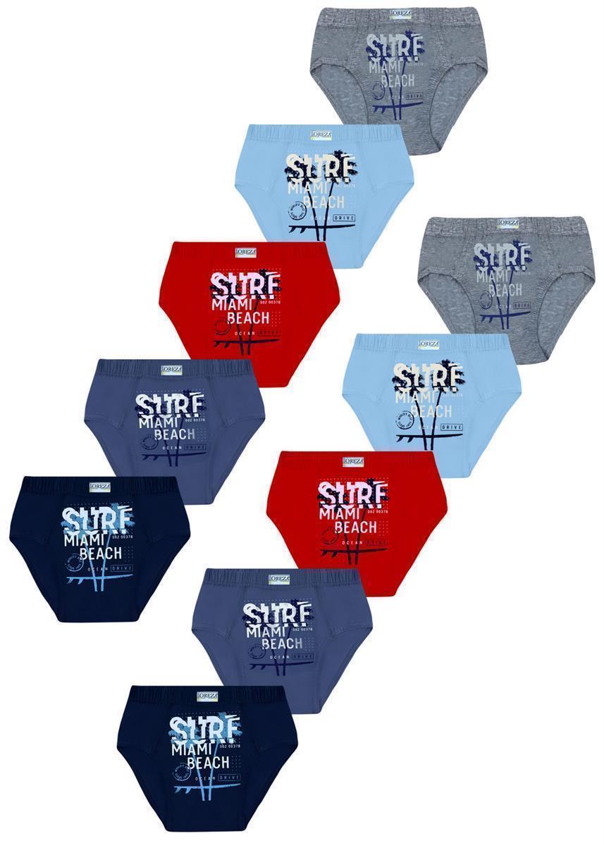 10er Set Jungen Slips- Surf - Bunt