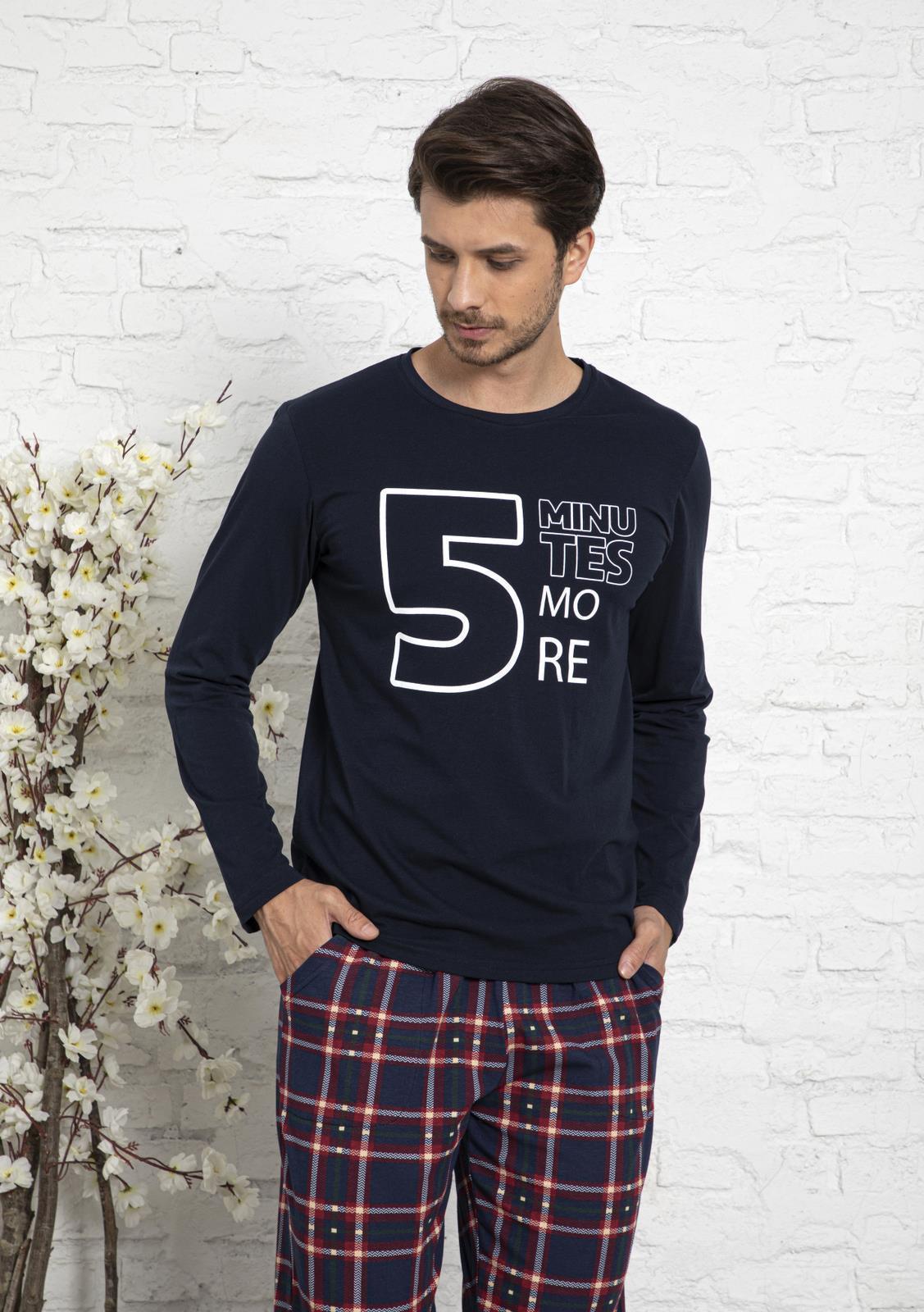 Herren Pyjama langarm Baumwolle Set Schlafanzug Hausanzug Nachtwäsche M-2XL