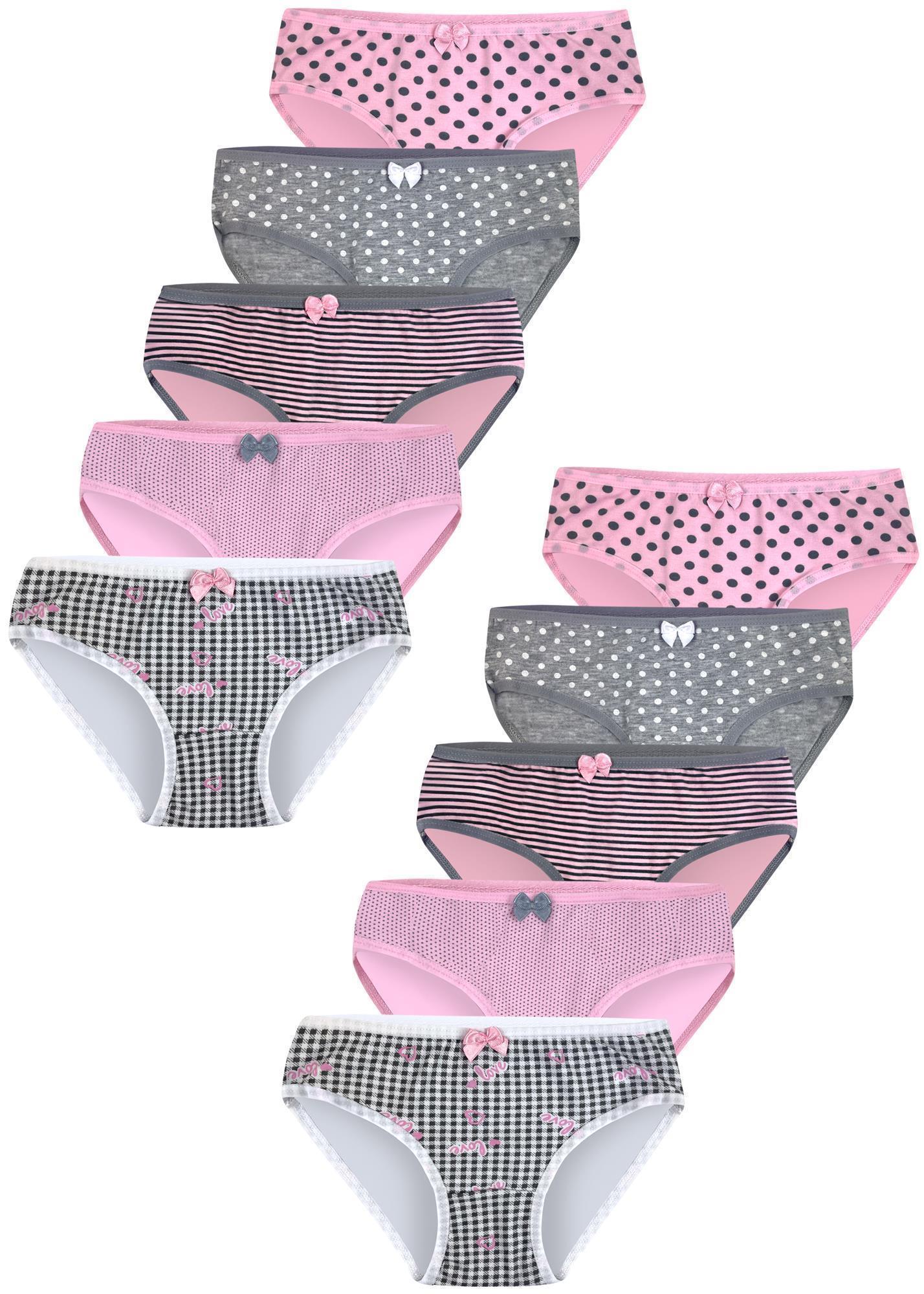 10er Set Mädchen Slips - Mix - Bunt