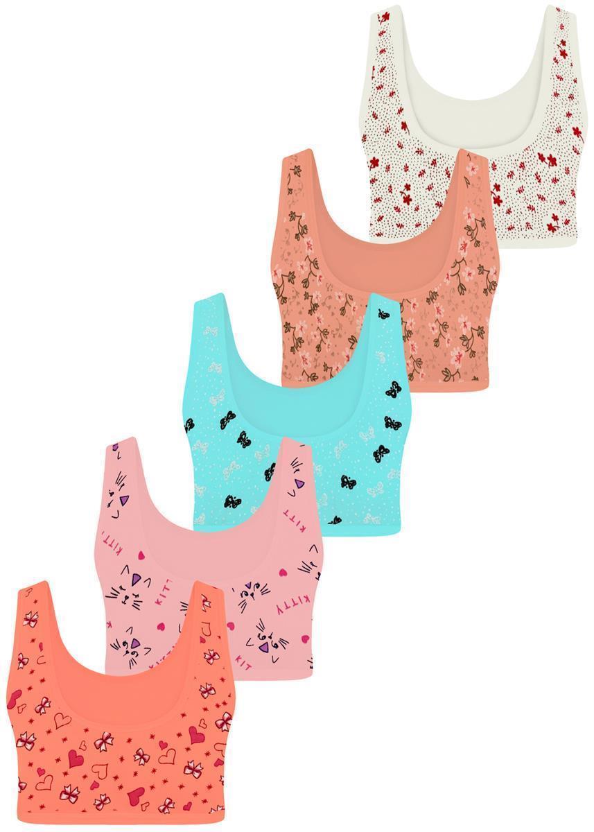5er Set Mädchen Bustier BH - Mix - Bunt