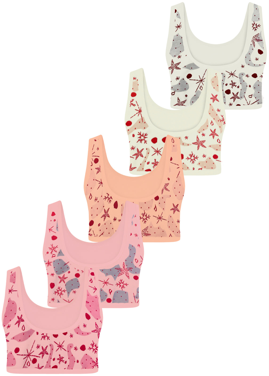 5er Set Mädchen Bustier BH - Mix - Bunt