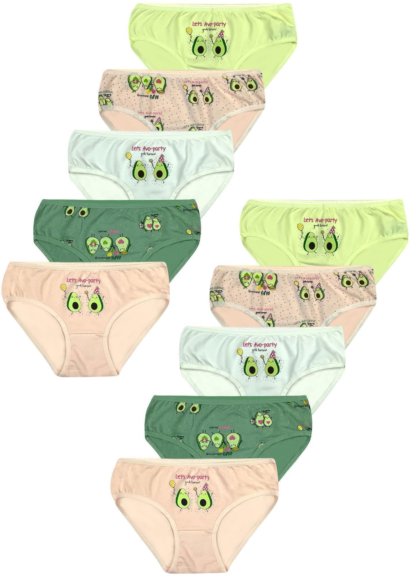 10er Set Mädchen Slips - Avocado - Bunt