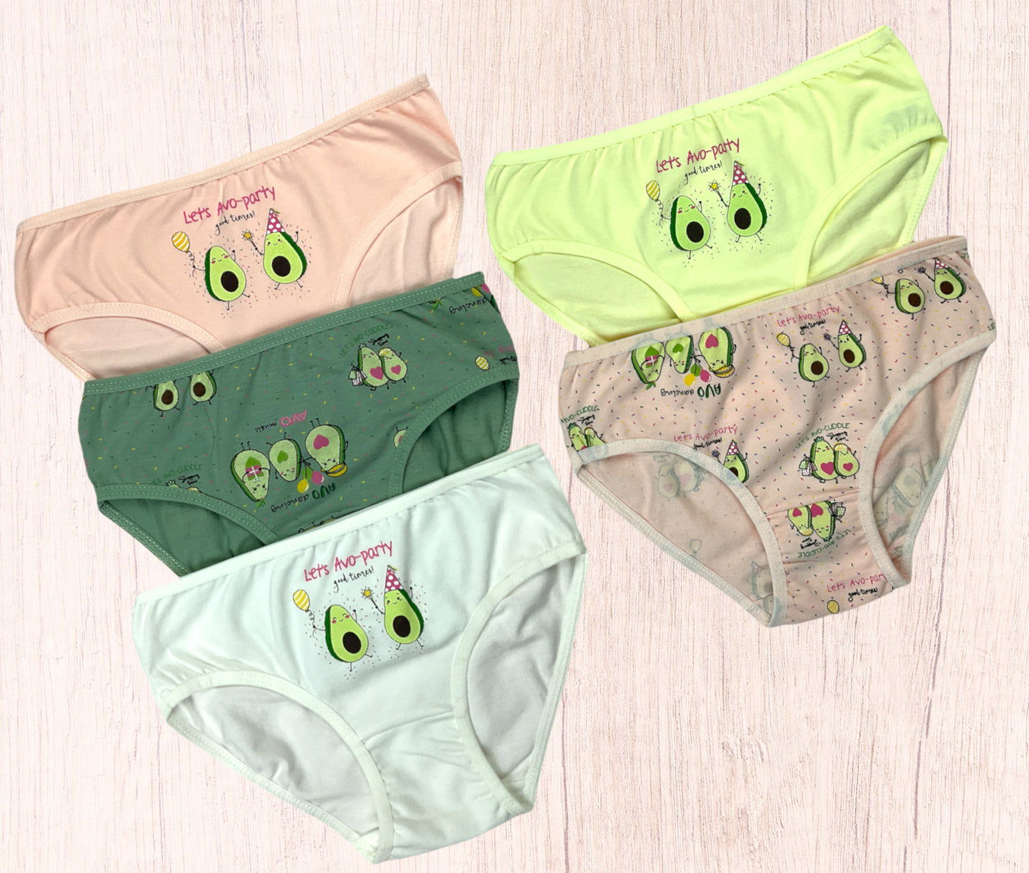 10er Set Mädchen Slips - Avocado - Bunt