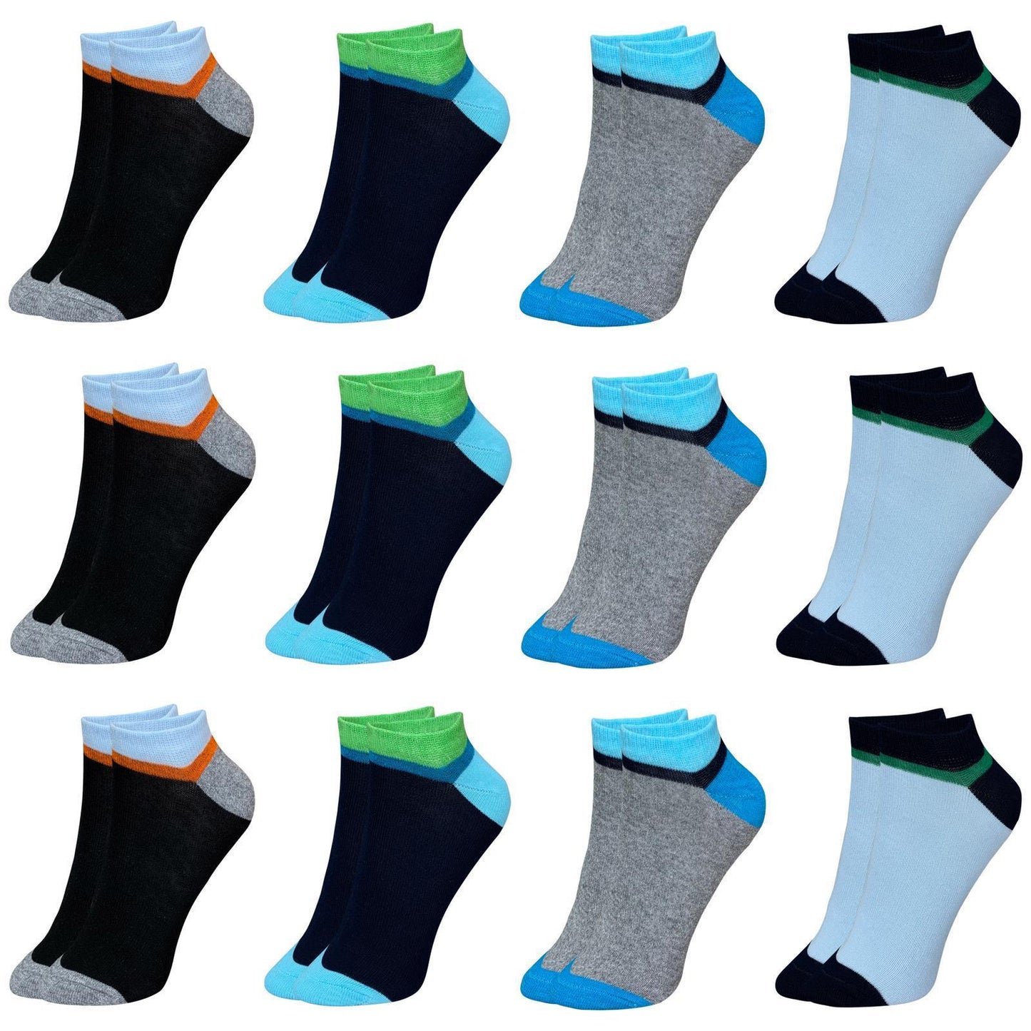 12 Paar Jungen & Mädchen Kurzsocken - Basics - Mehrfarbig