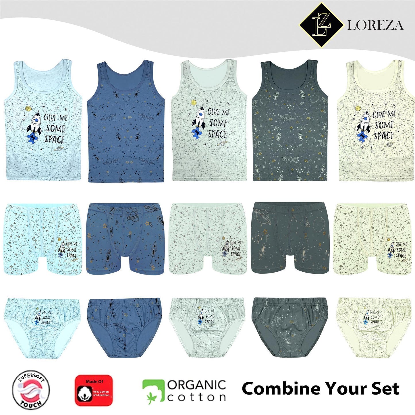 5er Set Jungen Boxershorts - Space - Bunt