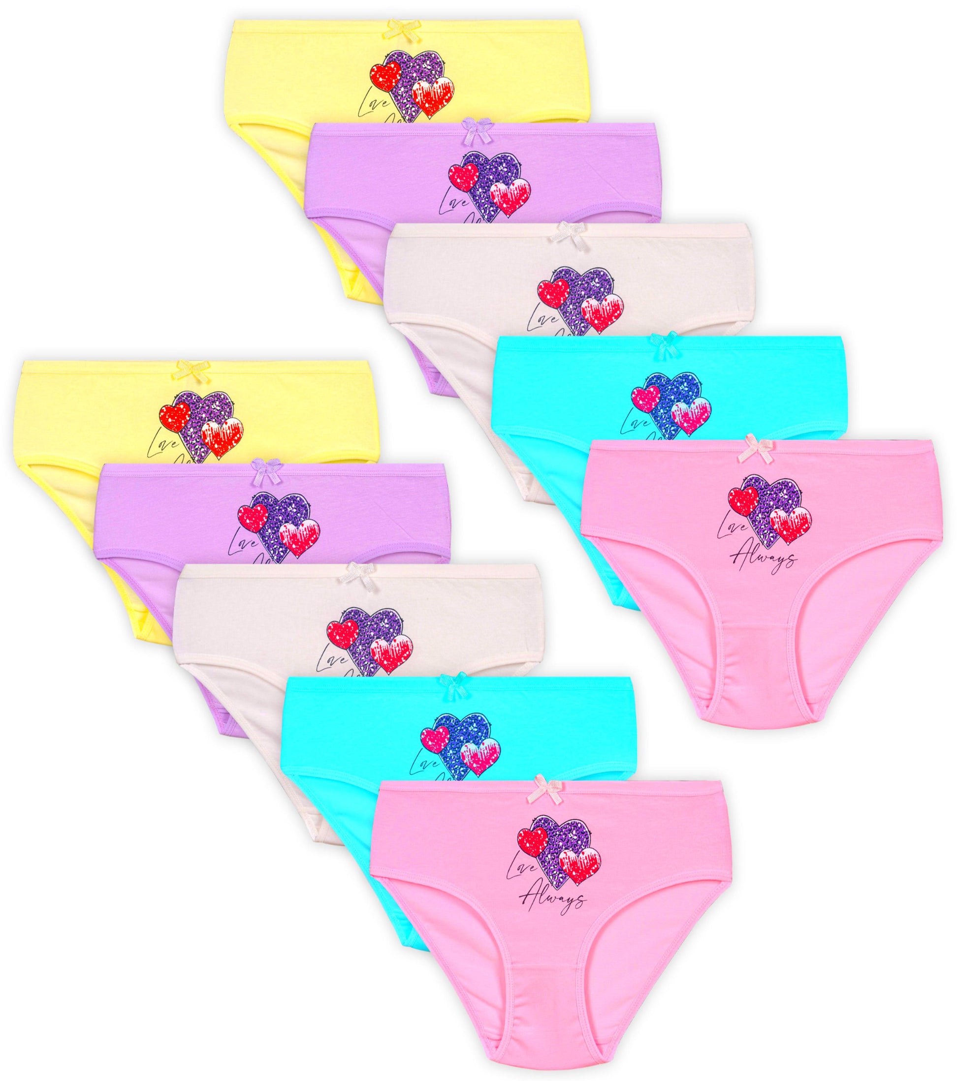 LOREZA ® 10 pack meisjes katoenen slipjes Diverse ontwerpen- Model 7-4-5 jaar oud LOREZA ® 10 pack meisjes katoenen slipjes Diverse ontwerpen- Model 7-4-5 jaar oud