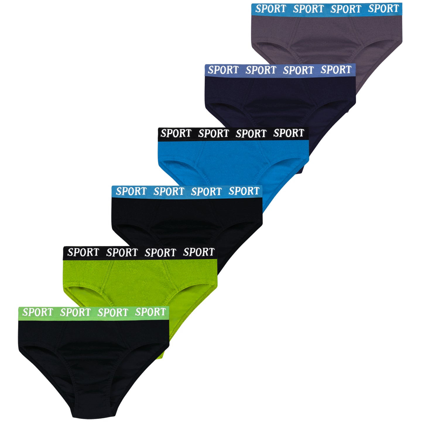 6er Set Jungen Slips Baumwolle - Basics - Bunt