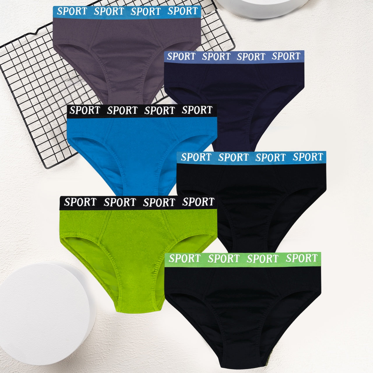 6er Set Jungen Slips Baumwolle - Basics - Bunt