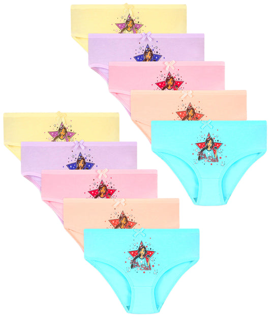 10er Set Mädchen Slips - Sterne - Bunt