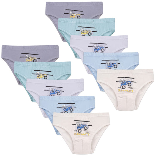 10er Set Jungen Slips - Rallye - Bunt
