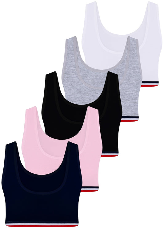 5er Set Mädchen Bustier - Streifen - Bunt