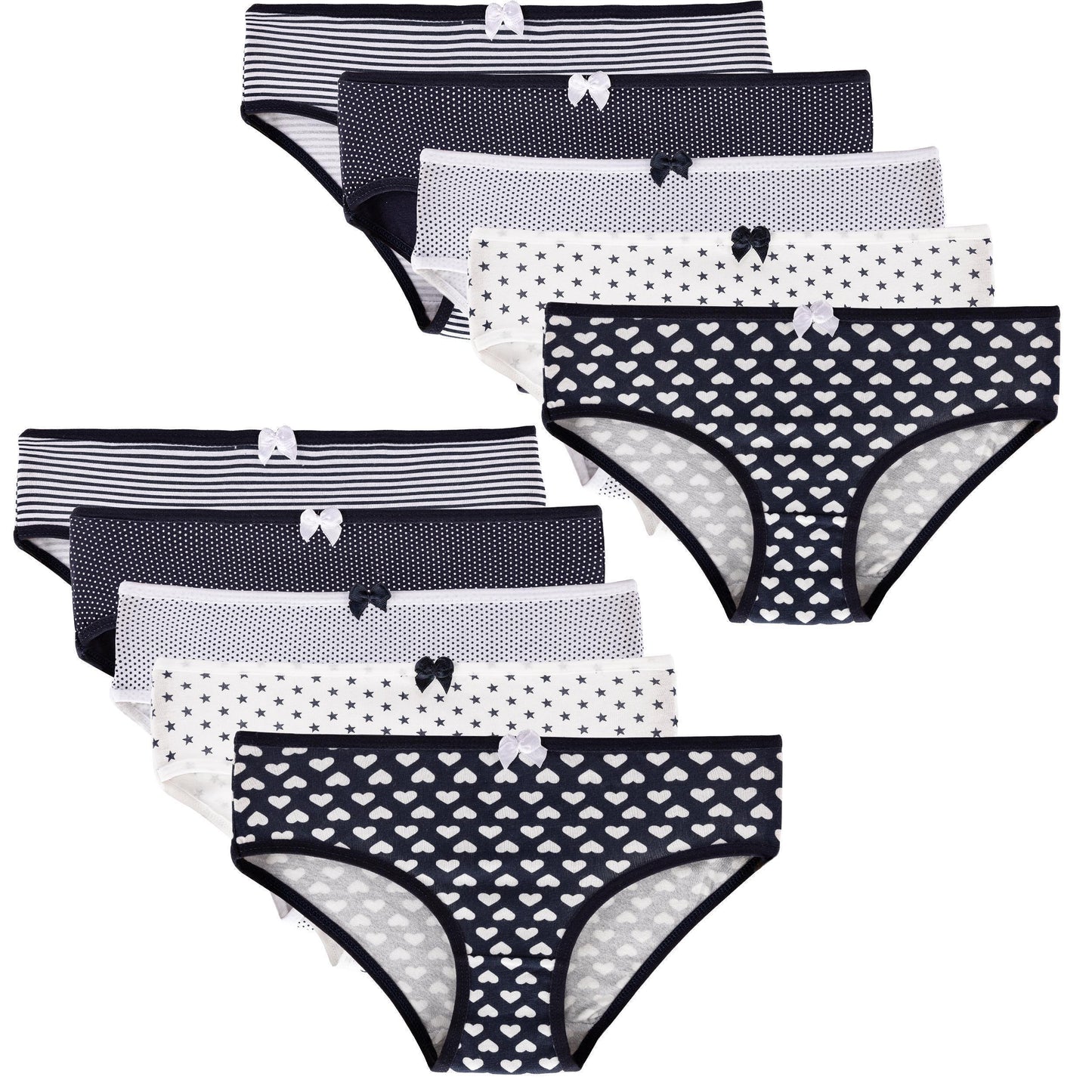 10er Set Mädchen Slips - Mix - Bunt