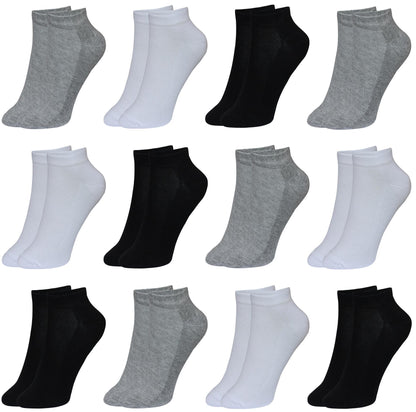 12 Paar Jungen & Mädchen Kurzsocken - Basics - Mehrfarbig