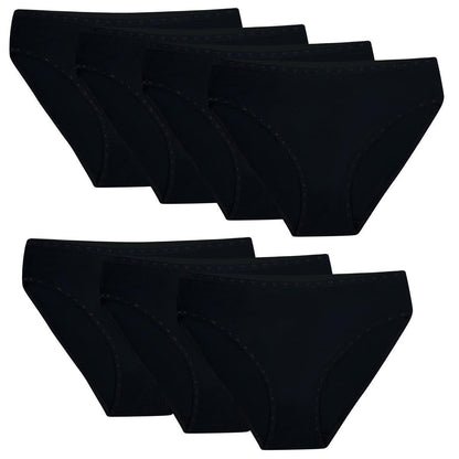 7 Damen Slips Unterhosen Schwarz Weiss Unterwäsche Baumwolle 34-44