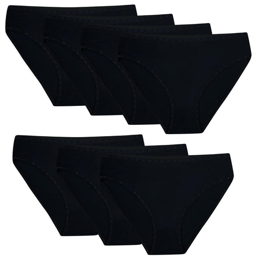 7 Damen Slips Unterhosen Schwarz Weiss Unterwäsche Baumwolle 34-44