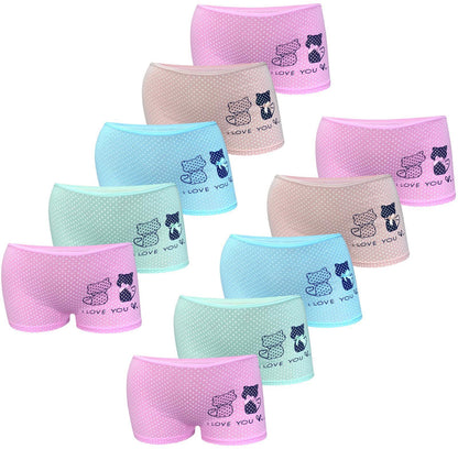 10er Set Mädchen Pantys - Katze - Mehrfarbig