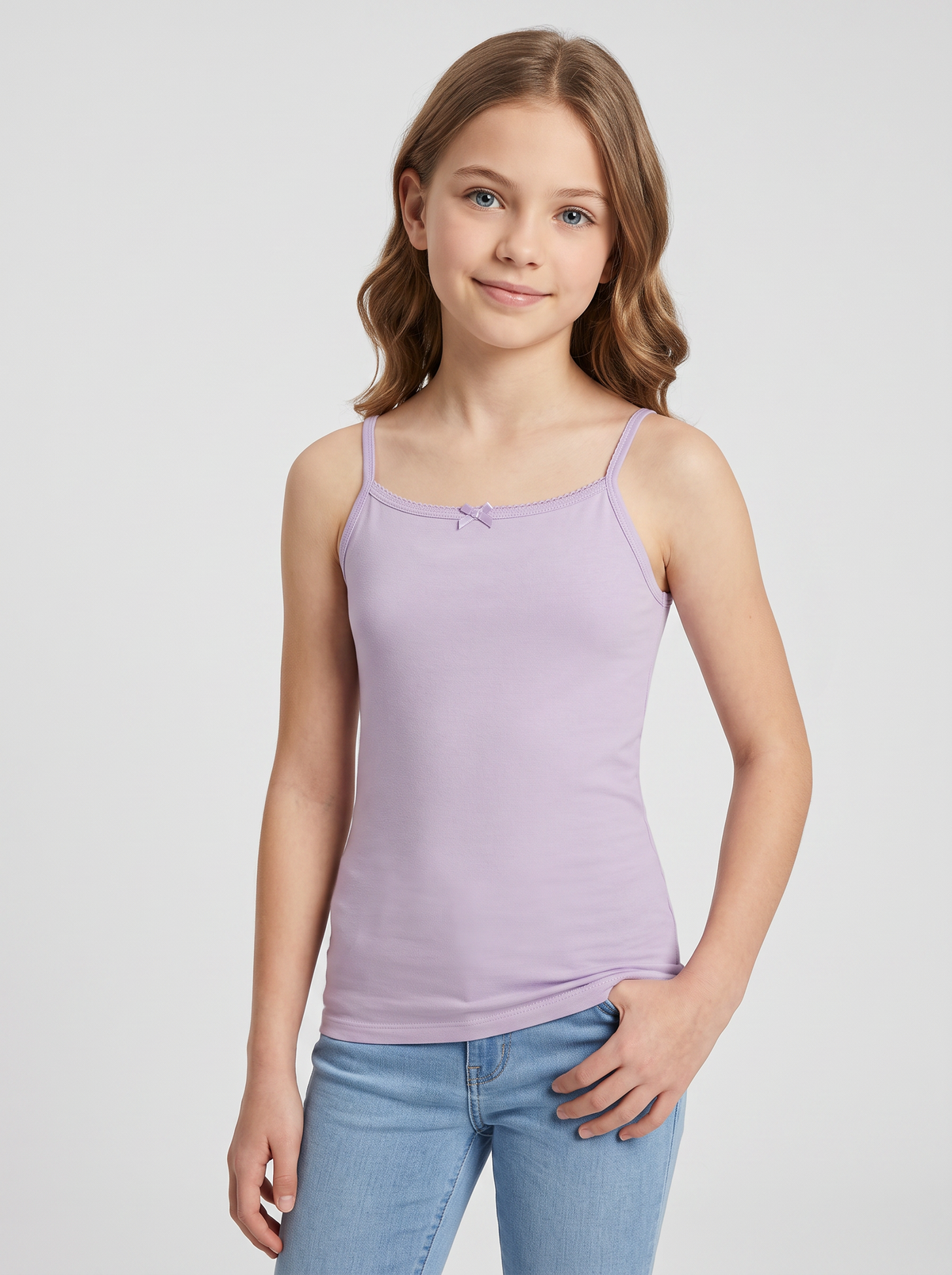 6 Mädchen Unterhemden Spagettiträger 92-170 / 2-15 Jahre - Basics