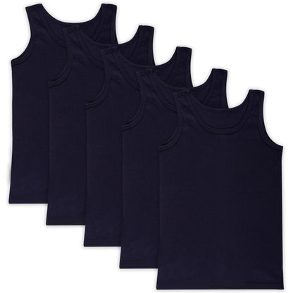 5er Set Jungen Unterhemden - Feinripp - Bunt