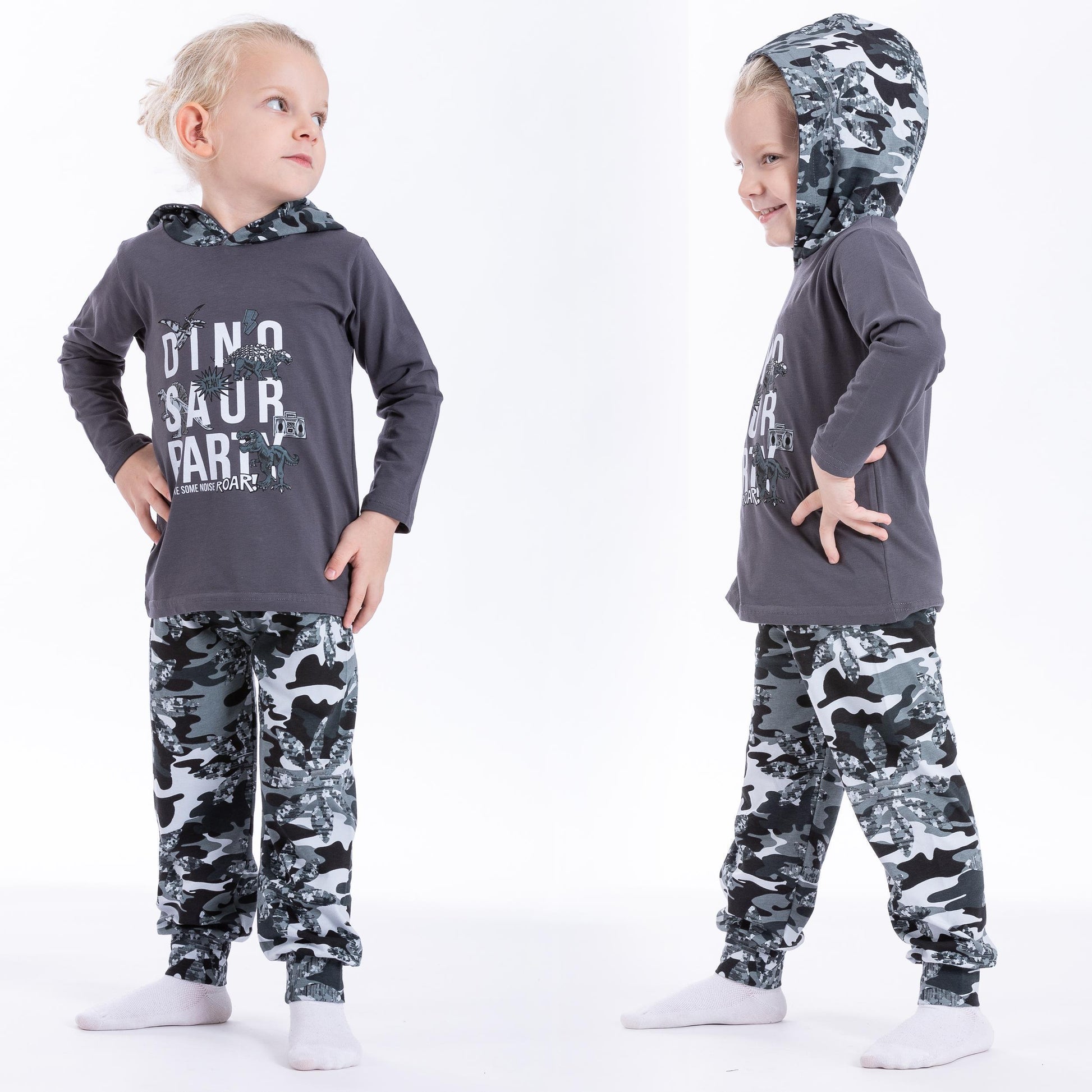 Jungen Freizeitanzug Hausanzug zweiteilig Dinosaurier Mehrfarbig